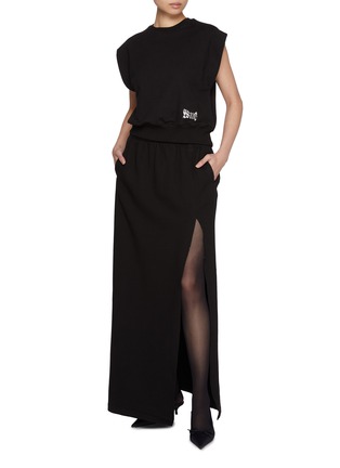 Figure View - Click To Enlarge - WE11DONE - Elasticated Cotton Maxi Skirt