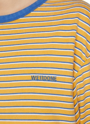  - WE11DONE - Oversized Striped Logo Cotton T-Shirt