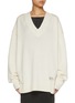 Main View - Click To Enlarge - WE11DONE - V-Neck Wool Cashmere Knit Sweater