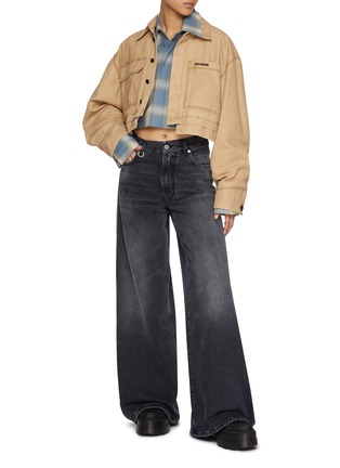 Figure View - Click To Enlarge - WE11DONE - Oversized Medium Wash Denim Jeans