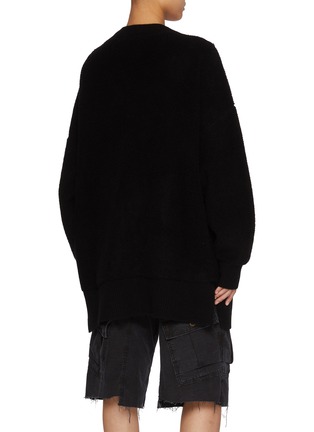 Back View - Click To Enlarge - WE11DONE - Strong Shoulder Wool Cashmere Knit Cradigan