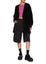 Figure View - Click To Enlarge - WE11DONE - Strong Shoulder Wool Cashmere Knit Cradigan