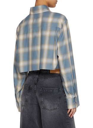 Back View - Click To Enlarge - WE11DONE - Chequered Cropped Shirt