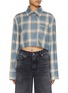 Main View - Click To Enlarge - WE11DONE - Chequered Cropped Shirt