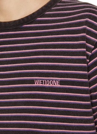  - WE11DONE - Striped Logo Cotton T-Shirt