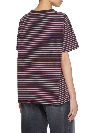 Back View - Click To Enlarge - WE11DONE - Striped Logo Cotton T-Shirt