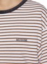  - WE11DONE - Contrast Neckline Striped Cotton T-Shirt