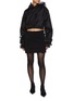 Figure View - Click To Enlarge - WE11DONE - Organza Layered Cropped Hoodie