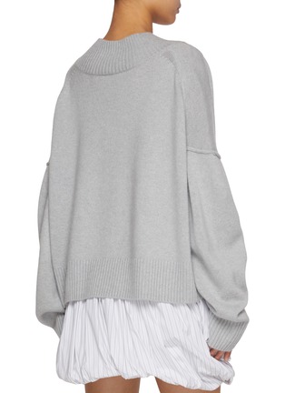 Back View - Click To Enlarge - WE11DONE - Oversized Cropped Wool Cashmere Knit Sweater