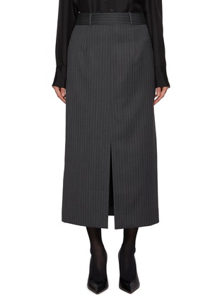 Main View - Click To Enlarge - TONYWACK - Striped Wool Blend Pencil Skirt