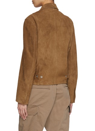 Back View - Click To Enlarge - TONYWACK - Suede Zip Up Blouson Jacket