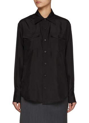 Main View - Click To Enlarge - TONYWACK - Double Pocket Silk Shirt