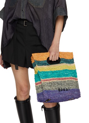 Front View - Click To Enlarge - SACAI - Medium Raffia New Shopper Bag