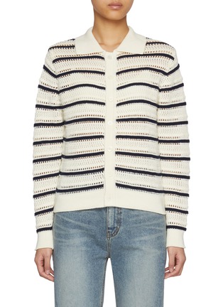 Main View - Click To Enlarge - DUNST - Unisex Open Collar Cotton Cardigan