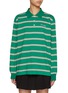 Main View - Click To Enlarge - DUNST - Unisex Striped Long Sleeve Polo Shirt