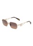 Main View - Click To Enlarge - PRADA - Metal Irregular Sunglasses