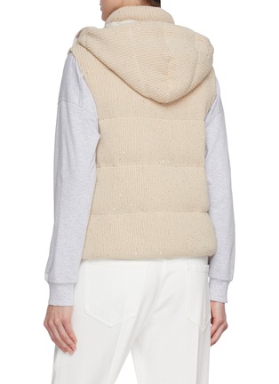 Back View - Click To Enlarge - BRUNELLO CUCINELLI - Monili Zip Cotton Blend Hooded Puffer Gilet