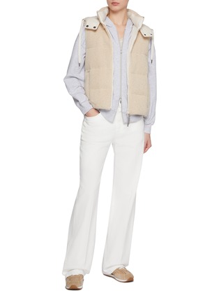 Figure View - Click To Enlarge - BRUNELLO CUCINELLI - Monili Zip Cotton Blend Hooded Puffer Gilet