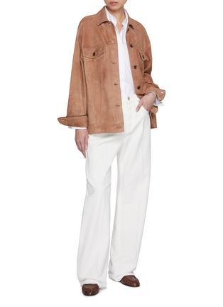 Figure View - Click To Enlarge - BRUNELLO CUCINELLI - Suede Workwear Jacket