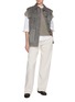 Figure View - Click To Enlarge - BRUNELLO CUCINELLI - Cap Sleeves Four Pocket Suede Vest