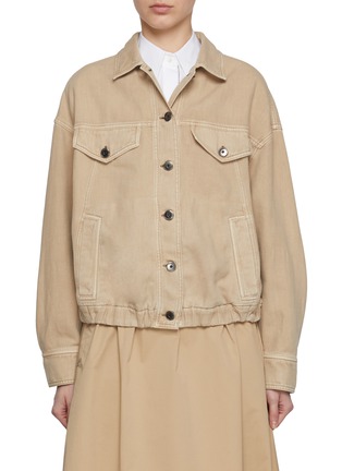 Main View - Click To Enlarge - BRUNELLO CUCINELLI - Dyed Cotton Linen Workwear Jacket