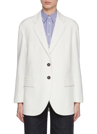 Main View - Click To Enlarge - BRUNELLO CUCINELLI - Notch Lapel Single Breasted Cotton Linen Blend Blazer