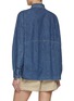 Back View - Click To Enlarge - BRUNELLO CUCINELLI - Half Placket Balloon Sleeve Dark Wash Denim Shirt