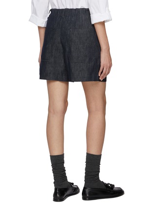 Back View - Click To Enlarge - BRUNELLO CUCINELLI - Baggy Elasticated Dark Wash Denim Shorts