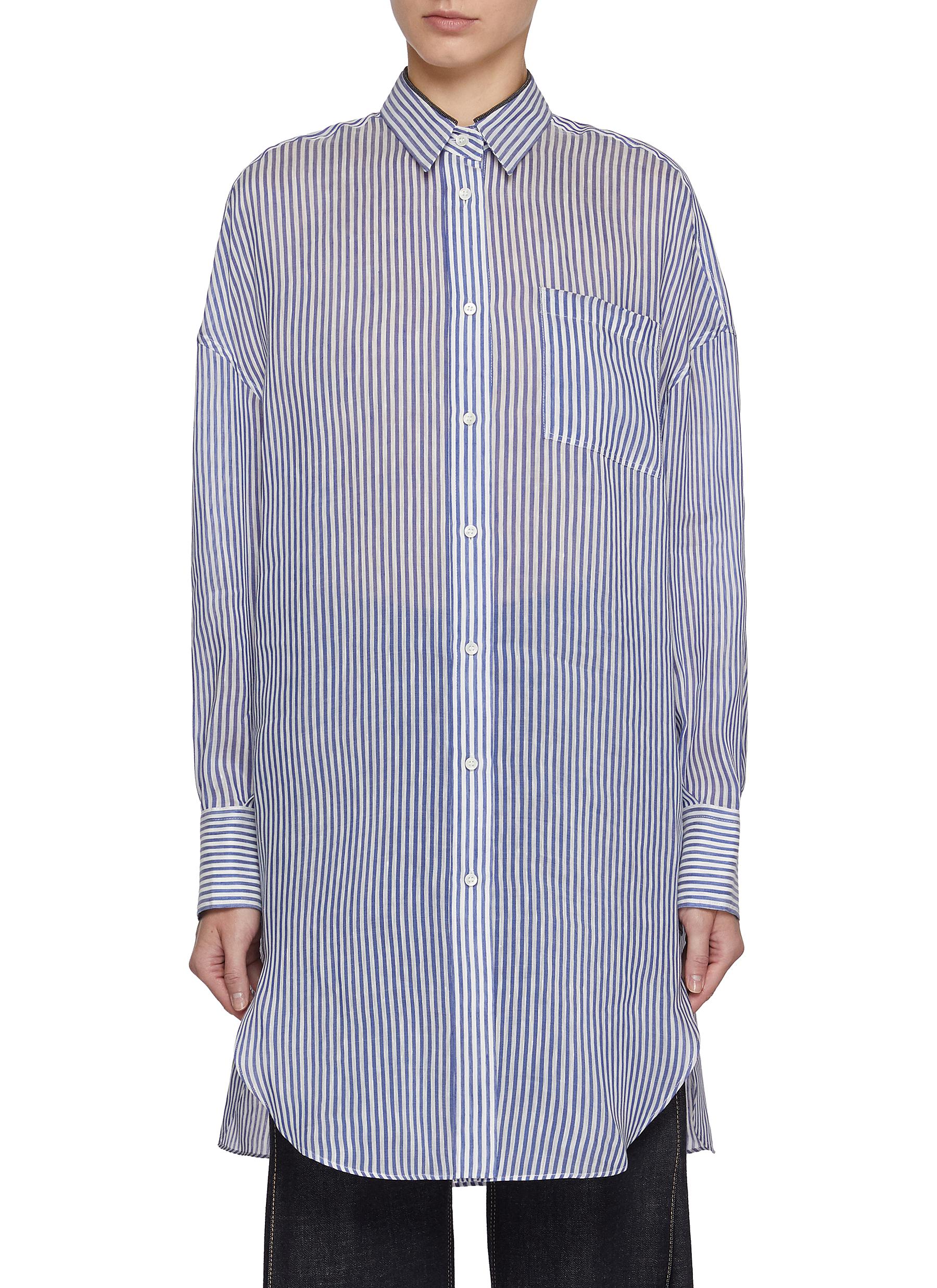 VIP【送料関税込】BRUNELLO CUCINELLI LINEN SHIRTDRESS Brunello Cucinelli Herbarium-Print Belted Cotton Popeline