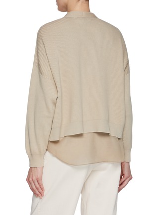 Back View - Click To Enlarge - BRUNELLO CUCINELLI - Sheer Layer Open Front Cotton Cardigan