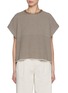 Main View - Click To Enlarge - BRUNELLO CUCINELLI - Cap Sleeve Sequin Collar Cotton Top