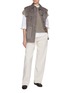 Figure View - Click To Enlarge - BRUNELLO CUCINELLI - Cap Sleeve Sequin Collar Cotton Top