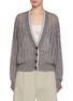 Main View - Click To Enlarge - BRUNELLO CUCINELLI - Sequin Embellished Linen Blend Cardigan