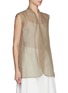 Detail View - Click To Enlarge - BRUNELLO CUCINELLI - Sheer Layer Cotton Linen Blend Safari Gilet