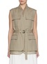 Main View - Click To Enlarge - BRUNELLO CUCINELLI - Sheer Layer Cotton Linen Blend Safari Gilet