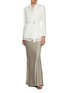 Figure View - Click To Enlarge - BRUNELLO CUCINELLI - Sheer Layer Peak Lapel Open Front Blazer