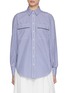 Main View - Click To Enlarge - BRUNELLO CUCINELLI - Monili Pocket Striped Cotton Shirt