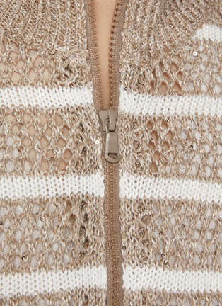  - BRUNELLO CUCINELLI - Sequin Knit Zip Up Cardigan