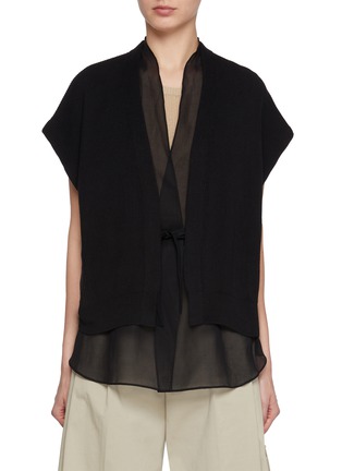 Main View - Click To Enlarge - BRUNELLO CUCINELLI - Cap Sleeves Layered Cotton Gilet Cardigan