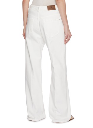 Back View - Click To Enlarge - BRUNELLO CUCINELLI - Pleated Front Distressed Straight Leg Jeans