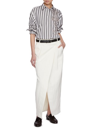 Figure View - Click To Enlarge - BRUNELLO CUCINELLI - Wrap Front Skirt