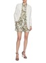 Figure View - Click To Enlarge - BRUNELLO CUCINELLI - Monili Collar Elbow Sleeve Herbarium Print Silk Shirt