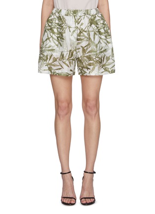 Main View - Click To Enlarge - BRUNELLO CUCINELLI - Elasticated Herbarium Silk Shorts