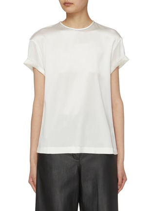 Main View - Click To Enlarge - BRUNELLO CUCINELLI - Round Neck Silk Blend Top