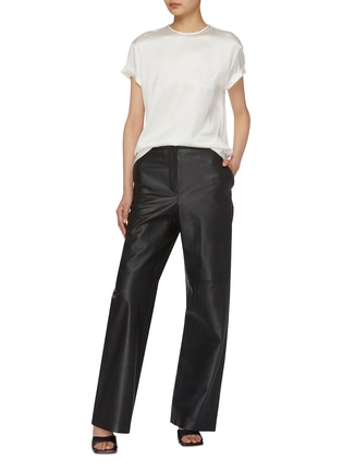Figure View - Click To Enlarge - BRUNELLO CUCINELLI - Round Neck Silk Blend Top