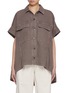 Main View - Click To Enlarge - BRUNELLO CUCINELLI - Dyed Cotton Linen Workwear Shirt