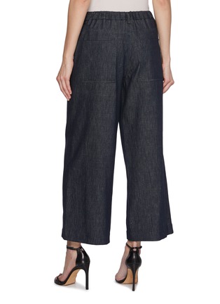 Back View - Click To Enlarge - BRUNELLO CUCINELLI - Half Elasticated Pleated Front Cropped Denim Pants