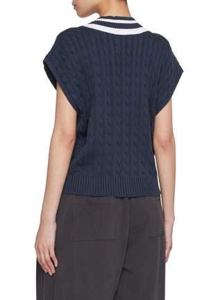 Back View - Click To Enlarge - BRUNELLO CUCINELLI - Spot Club Sap Sleeve Cotton Knit Vest