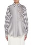 Main View - Click To Enlarge - BRUNELLO CUCINELLI - Floral Embroidered Stripe Cotton Silk Shirt