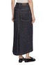 Back View - Click To Enlarge - BRUNELLO CUCINELLI - Contrast Stitch Flared Dark Wash Denim Skirt